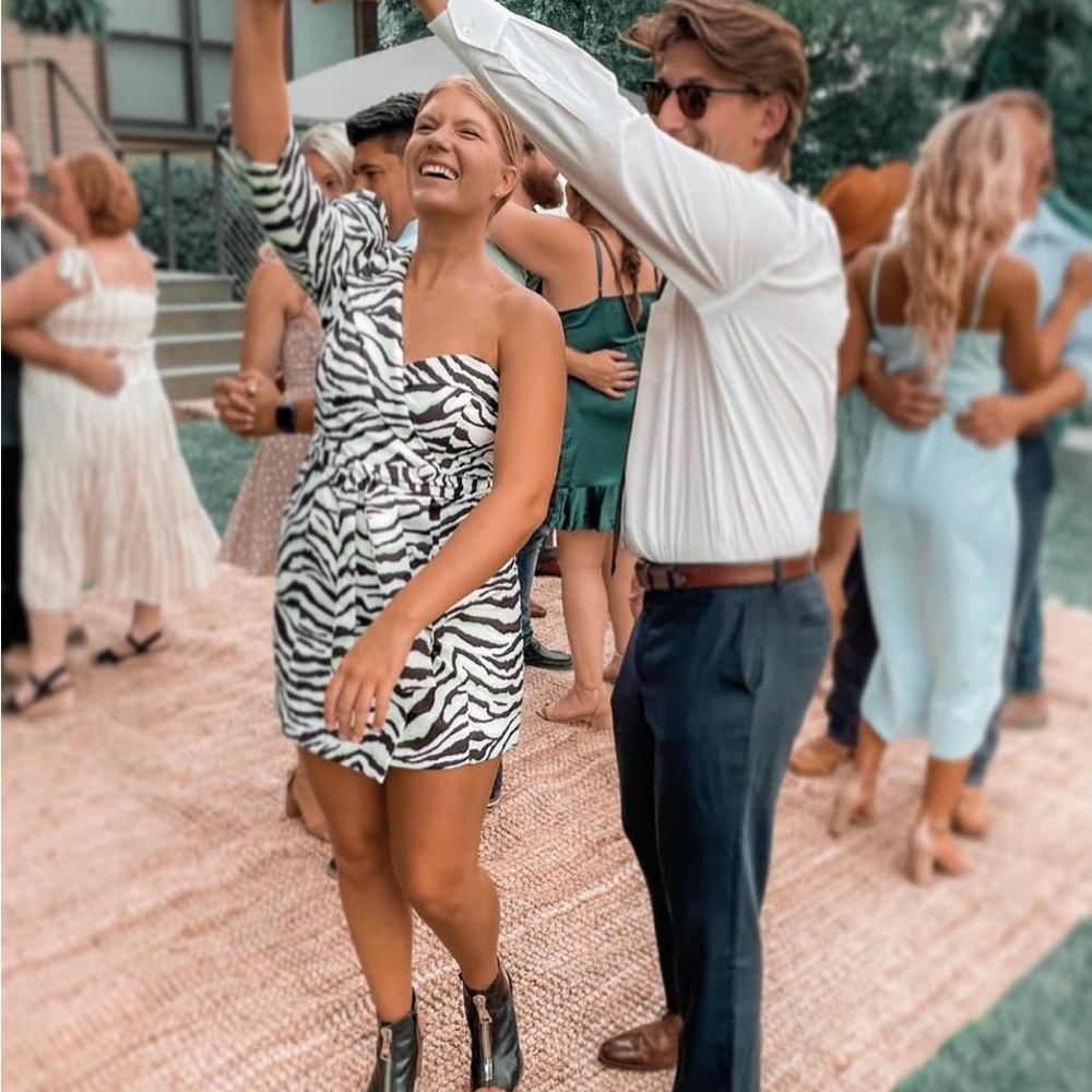 ASOS Zebra Print One-Shoulder Dress